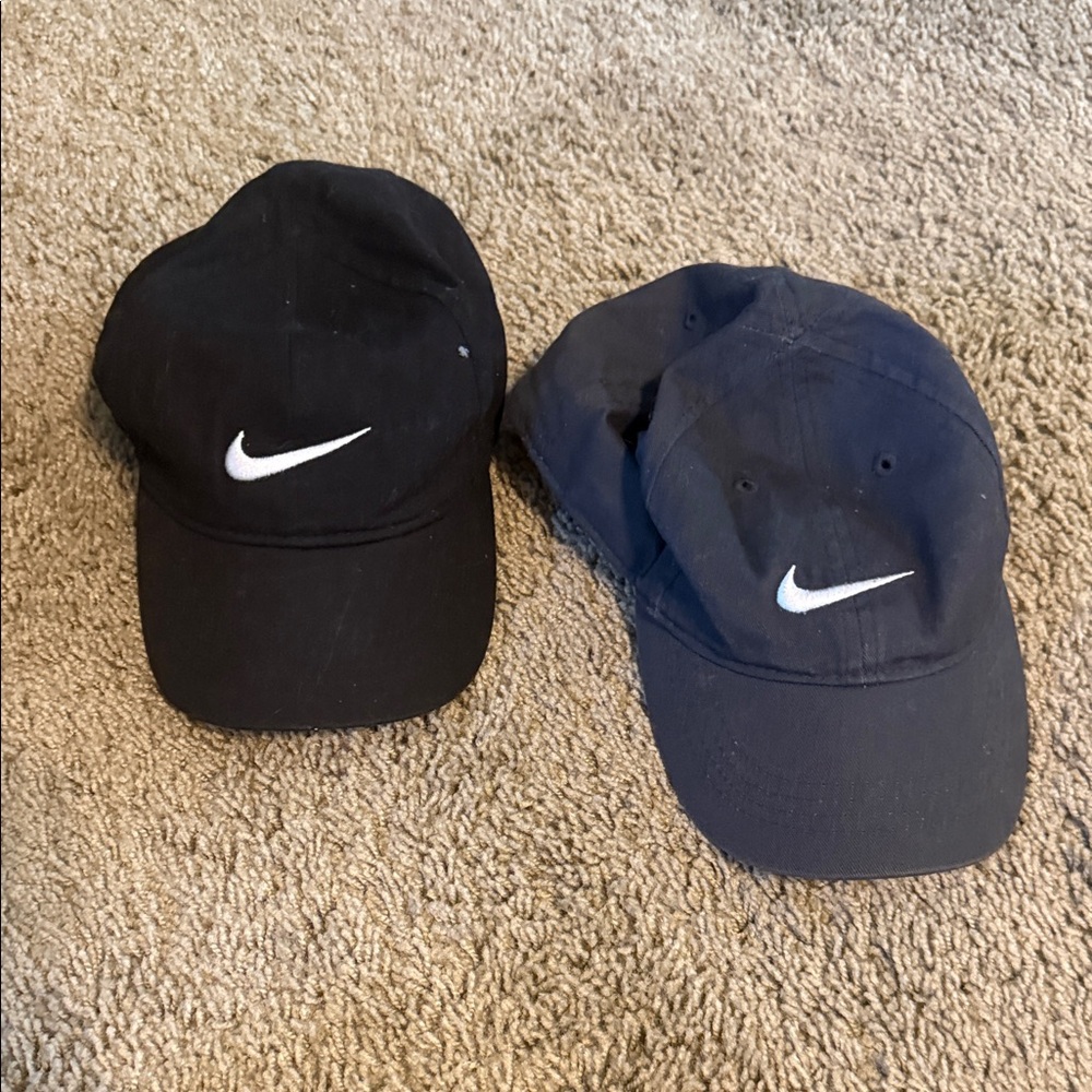 Nike Black and Gray Baseball Cap Duo with White Swoosh TODDLER SIZE